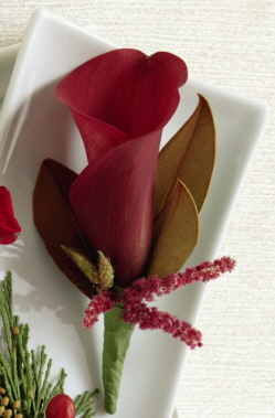 Red Calla Boutonniere