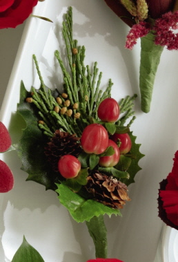 Red Berry Boutonniere