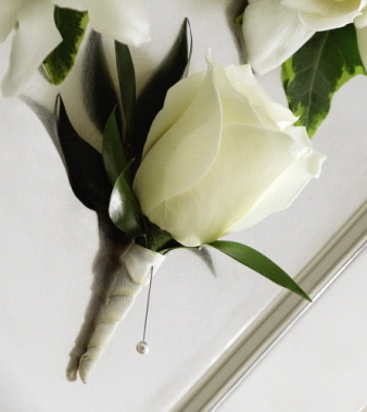 White Rose Boutonniere