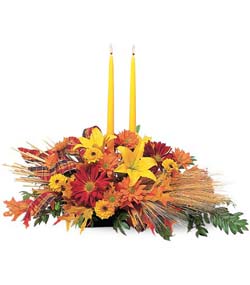 Bountiful Centerpiece with Tapers